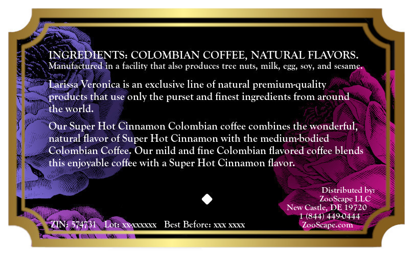 Super Hot Cinnamon Colombian Coffee <BR>(Single Serve K-Cup Pods)