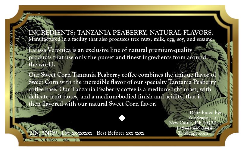 Sweet Corn Tanzania Peaberry Coffee <BR>(Single Serve K-Cup Pods)
