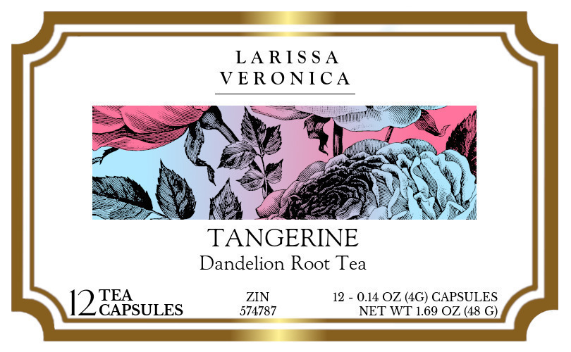 Tangerine Dandelion Root Tea <BR>(Single Serve K-Cup Pods) - Label