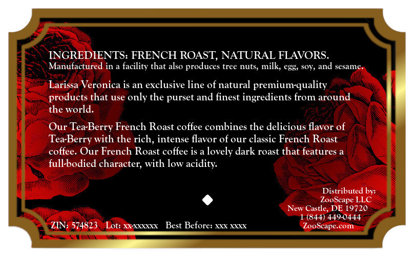 Tea-Berry French Roast Coffee <BR>(Single Serve K-Cup Pods)