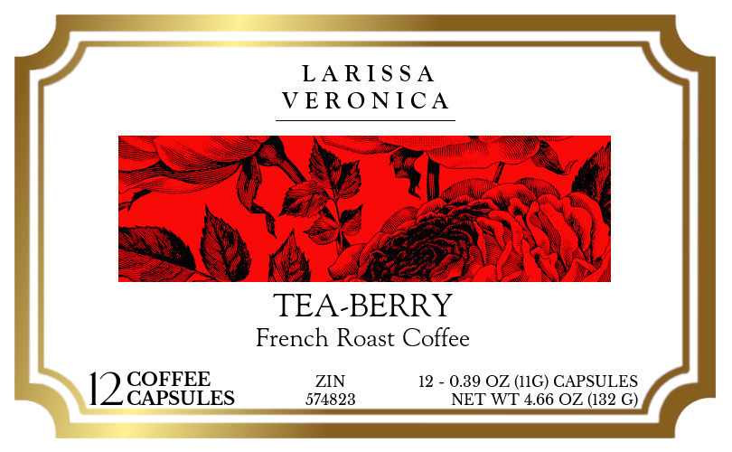 Tea-Berry French Roast Coffee <BR>(Single Serve K-Cup Pods) - Label