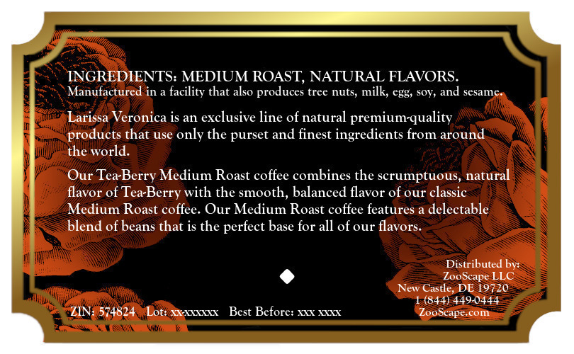Tea-Berry Medium Roast Coffee <BR>(Single Serve K-Cup Pods)