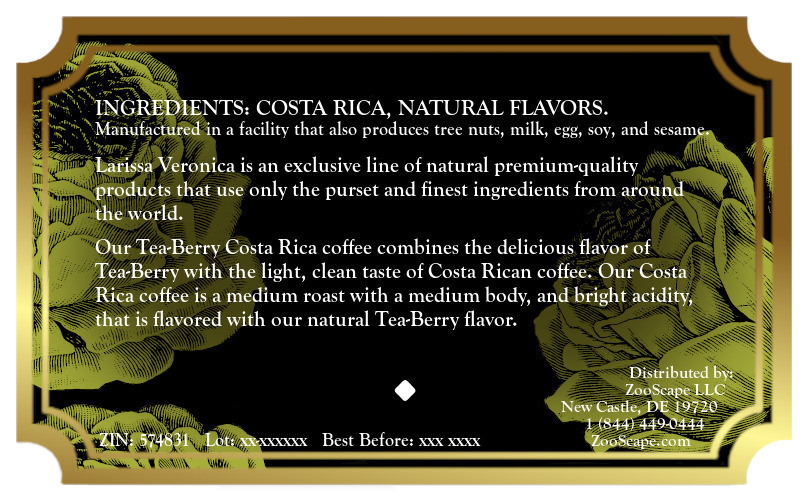 Tea-Berry Costa Rica Coffee <BR>(Single Serve K-Cup Pods)