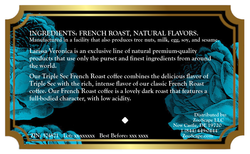 Triple Sec French Roast Coffee <BR>(Single Serve K-Cup Pods)