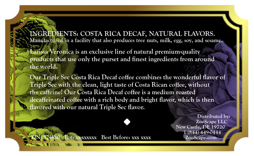 Triple Sec Costa Rica Decaf Coffee <BR>(Single Serve K-Cup Pods)
