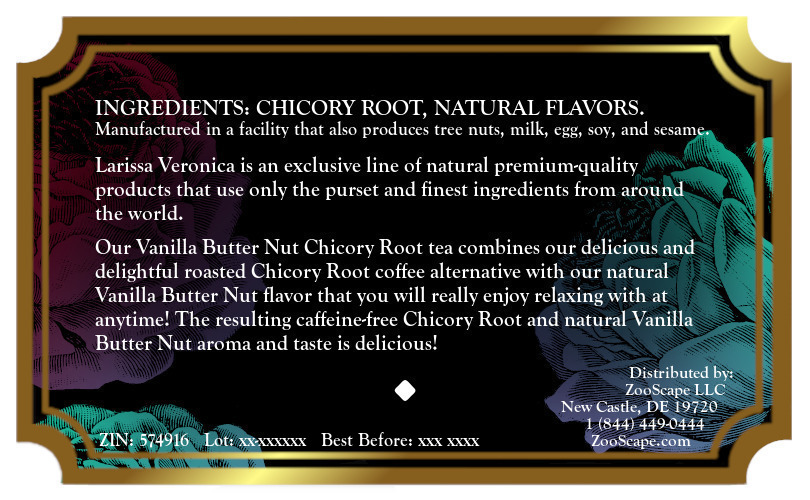 Vanilla Butter Nut Chicory Root Tea <BR>(Single Serve K-Cup Pods)