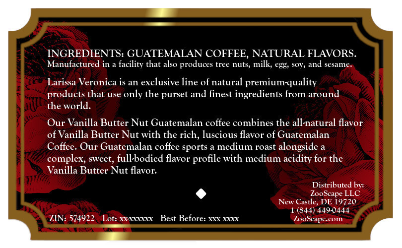 Vanilla Butter Nut Guatemalan Coffee <BR>(Single Serve K-Cup Pods)