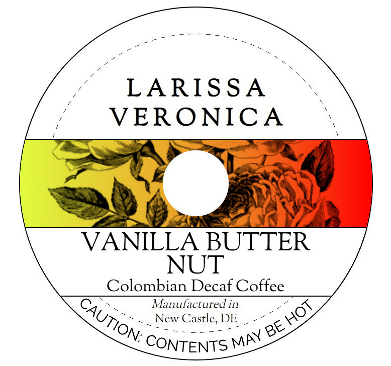 Vanilla Butter Nut Colombian Decaf Coffee <BR>(Single Serve K-Cup Pods)