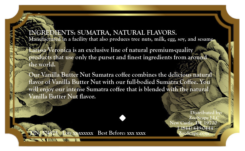 Vanilla Butter Nut Sumatra Coffee <BR>(Single Serve K-Cup Pods)