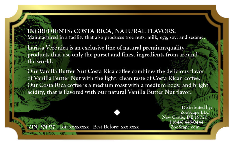 Vanilla Butter Nut Costa Rica Coffee <BR>(Single Serve K-Cup Pods)