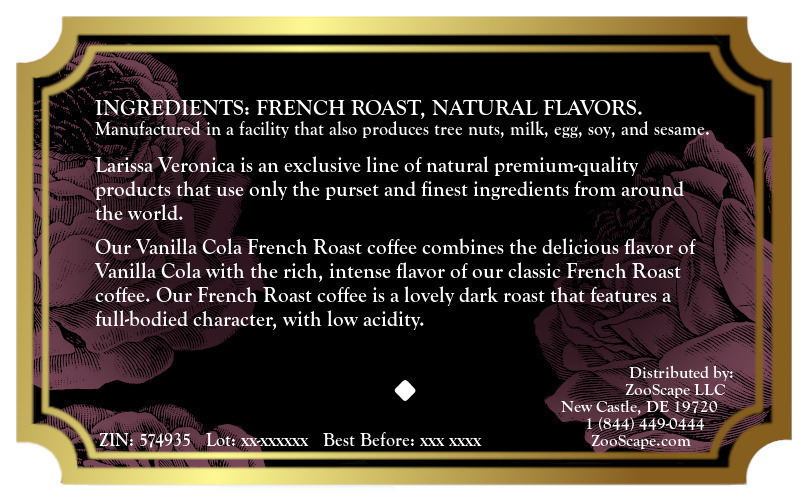 Vanilla Cola French Roast Coffee <BR>(Single Serve K-Cup Pods)