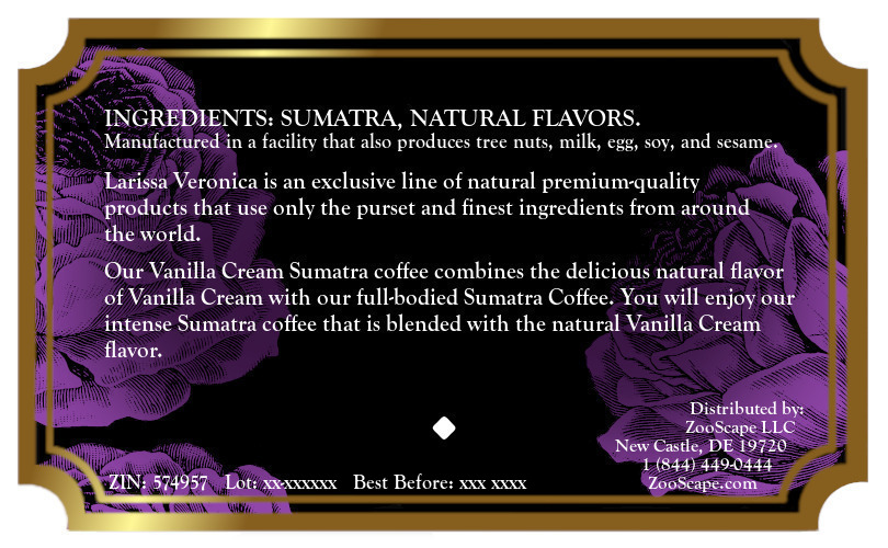 Vanilla Cream Sumatra Coffee <BR>(Single Serve K-Cup Pods)