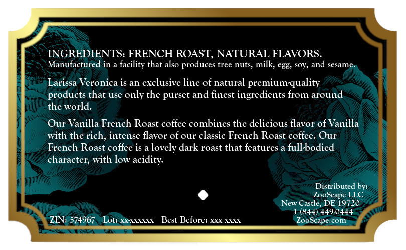 Vanilla French Roast Coffee <BR>(Single Serve K-Cup Pods)