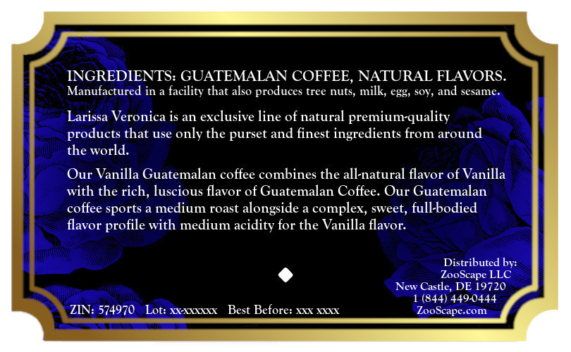 Vanilla Guatemalan Coffee <BR>(Single Serve K-Cup Pods)