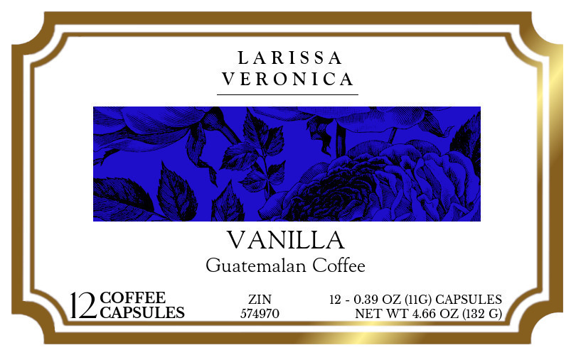 Vanilla Guatemalan Coffee <BR>(Single Serve K-Cup Pods) - Label
