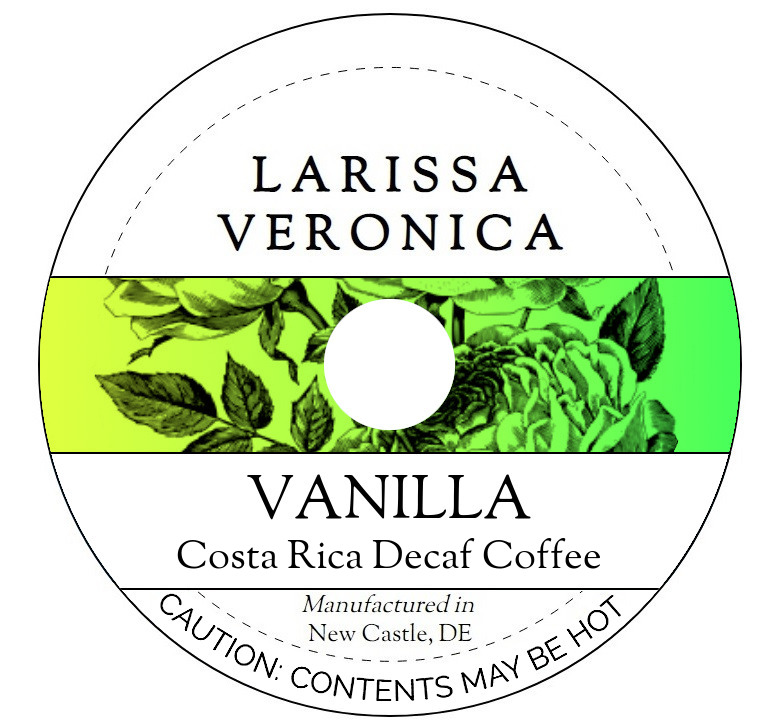 Vanilla Costa Rica Decaf Coffee <BR>(Single Serve K-Cup Pods)