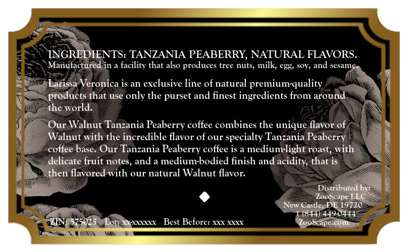 Walnut Tanzania Peaberry Coffee <BR>(Single Serve K-Cup Pods)