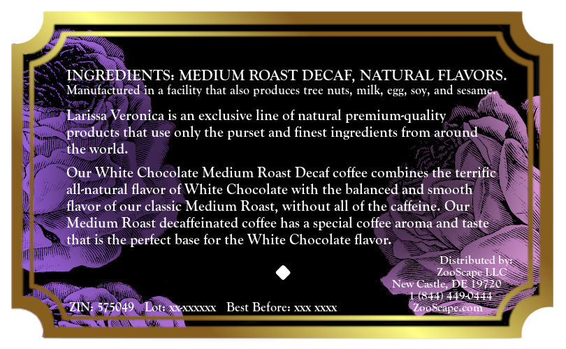 White Chocolate Medium Roast Decaf Coffee <BR>(Single Serve K-Cup Pods)