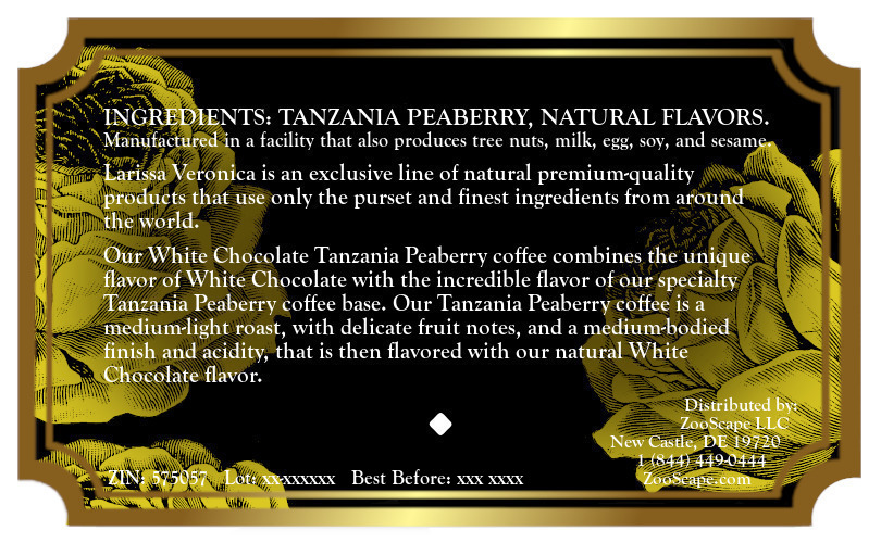 White Chocolate Tanzania Peaberry Coffee <BR>(Single Serve K-Cup Pods)
