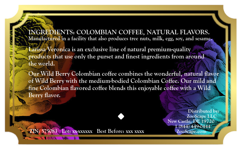 Wild Berry Colombian Coffee <BR>(Single Serve K-Cup Pods)