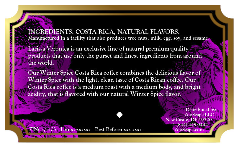Winter Spice Costa Rica Coffee <BR>(Single Serve K-Cup Pods)