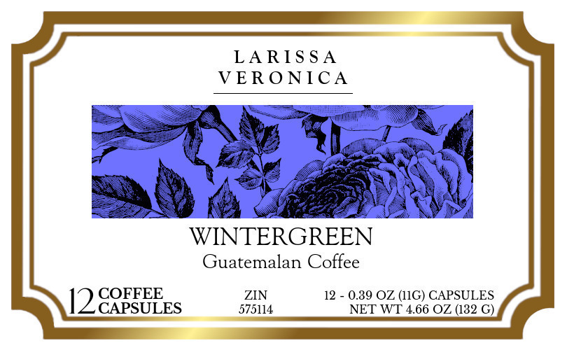Wintergreen Guatemalan Coffee <BR>(Single Serve K-Cup Pods) - Label
