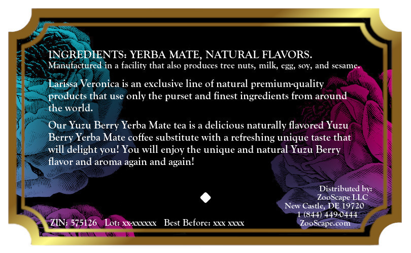 Yuzu Berry Yerba Mate Tea <BR>(Single Serve K-Cup Pods)