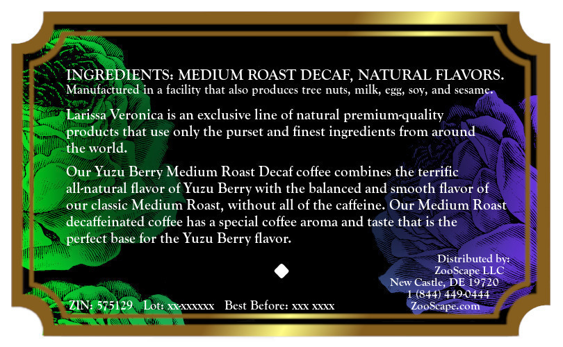 Yuzu Berry Medium Roast Decaf Coffee <BR>(Single Serve K-Cup Pods)