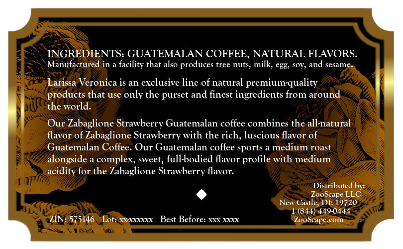 Zabaglione Strawberry Guatemalan Coffee <BR>(Single Serve K-Cup Pods)
