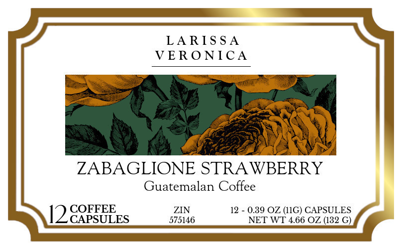 Zabaglione Strawberry Guatemalan Coffee <BR>(Single Serve K-Cup Pods) - Label