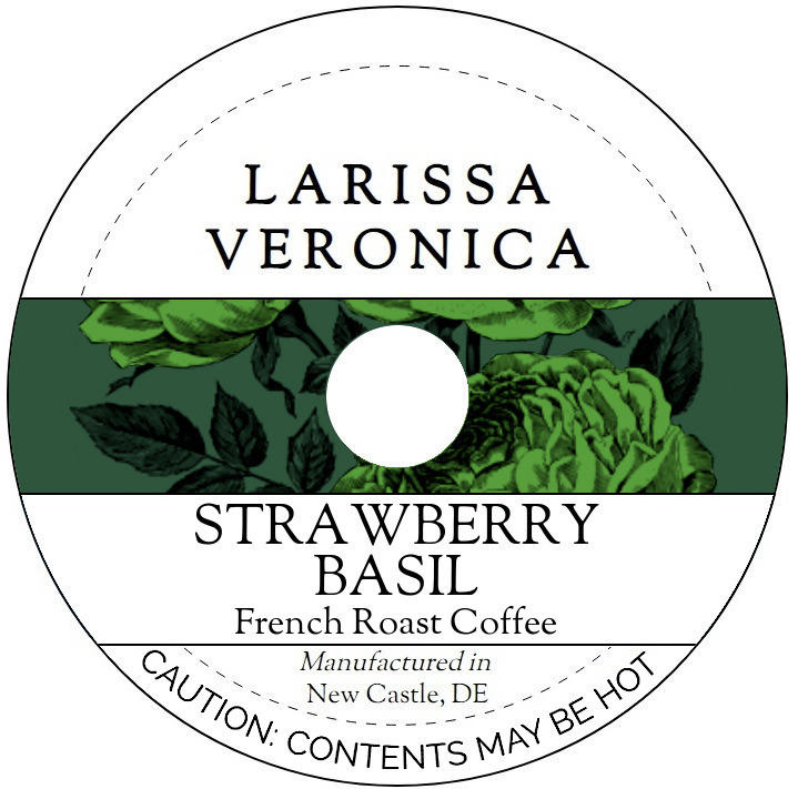 Strawberry Basil French Roast Coffee <BR>(Single Serve K-Cup Pods)