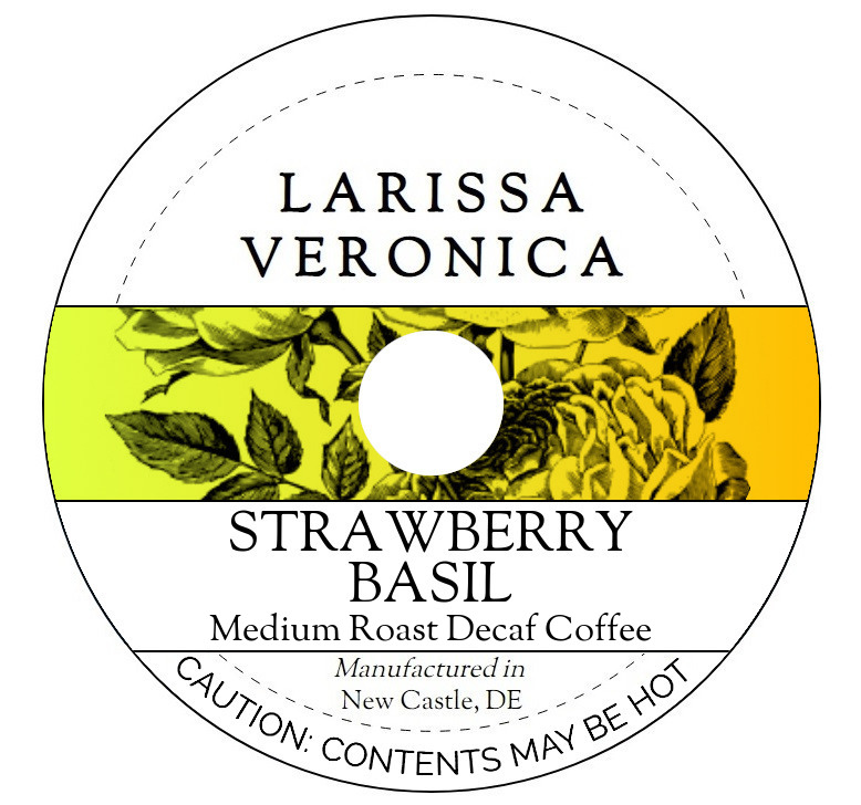 Strawberry Basil Medium Roast Decaf Coffee <BR>(Single Serve K-Cup Pods)