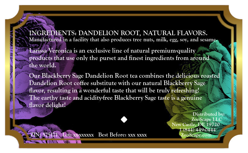 Blackberry Sage Dandelion Root Tea <BR>(Single Serve K-Cup Pods)