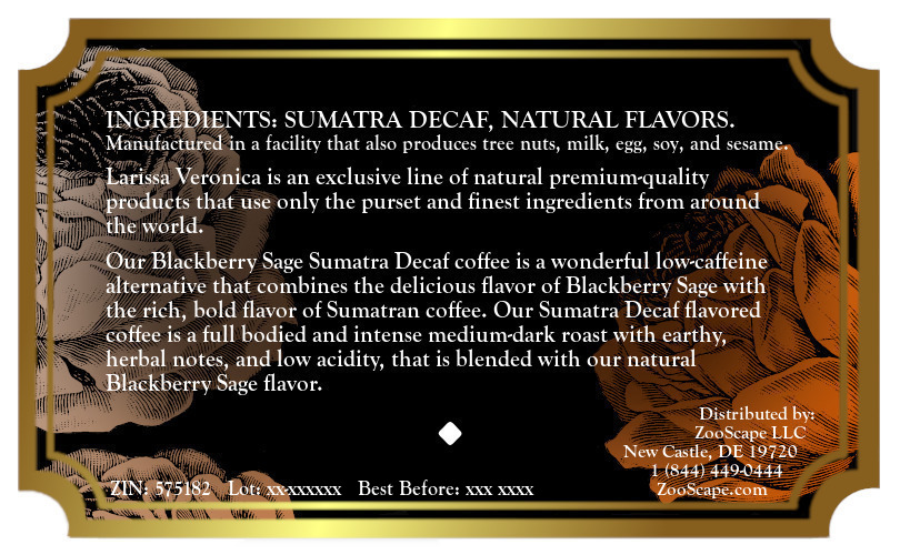 Blackberry Sage Sumatra Decaf Coffee <BR>(Single Serve K-Cup Pods)