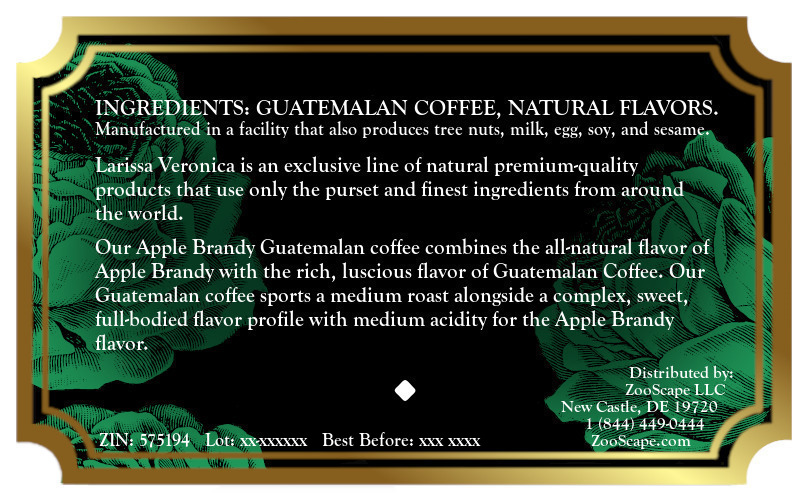 Apple Brandy Guatemalan Coffee <BR>(Single Serve K-Cup Pods)