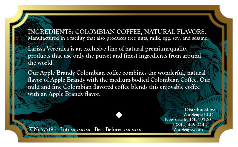 Apple Brandy Colombian Coffee <BR>(Single Serve K-Cup Pods)