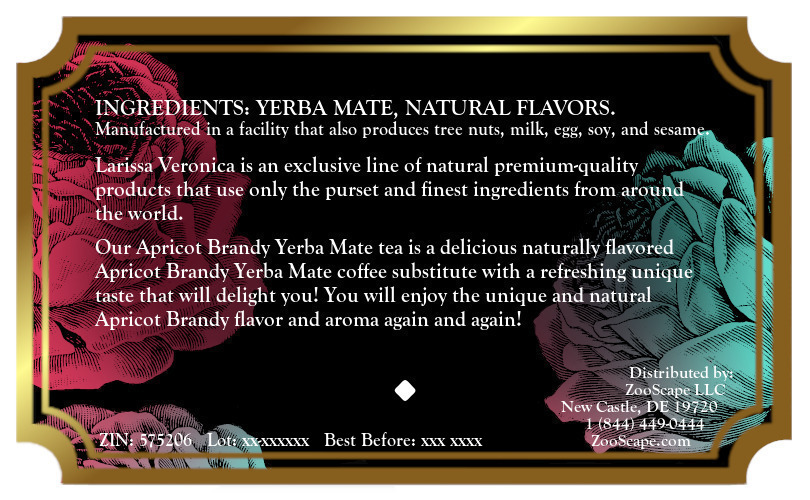 Apricot Brandy Yerba Mate Tea <BR>(Single Serve K-Cup Pods)