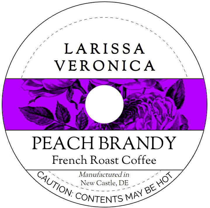 Peach Brandy French Roast Coffee <BR>(Single Serve K-Cup Pods)