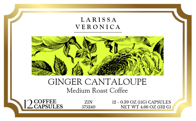Ginger Cantaloupe Medium Roast Coffee <BR>(Single Serve K-Cup Pods) - Label