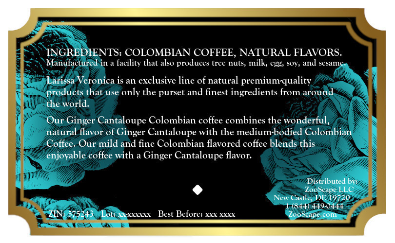 Ginger Cantaloupe Colombian Coffee <BR>(Single Serve K-Cup Pods)