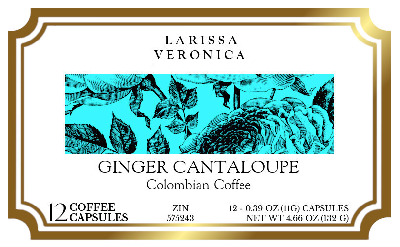 Ginger Cantaloupe Colombian Coffee <BR>(Single Serve K-Cup Pods) - Label