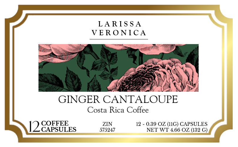 Ginger Cantaloupe Costa Rica Coffee <BR>(Single Serve K-Cup Pods) - Label