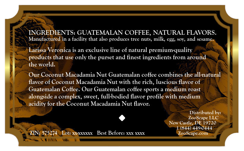 Coconut Macadamia Nut Guatemalan Coffee <BR>(Single Serve K-Cup Pods)