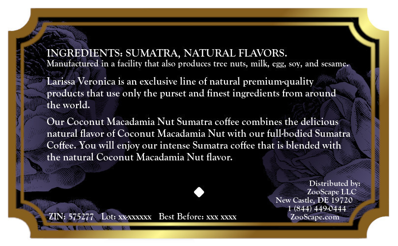Coconut Macadamia Nut Sumatra Coffee <BR>(Single Serve K-Cup Pods)