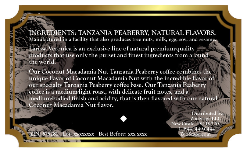 Coconut Macadamia Nut Tanzania Peaberry Coffee <BR>(Single Serve K-Cup Pods)