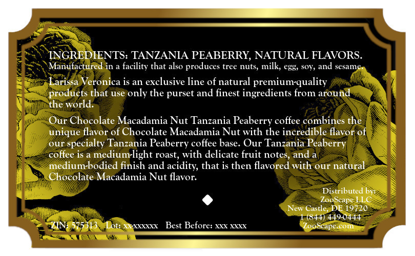 Chocolate Macadamia Nut Tanzania Peaberry Coffee <BR>(Single Serve K-Cup Pods)