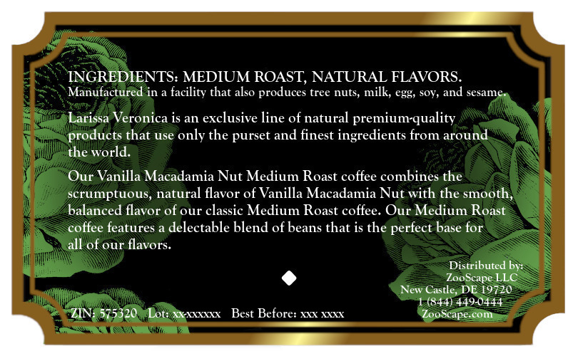 Vanilla Macadamia Nut Medium Roast Coffee <BR>(Single Serve K-Cup Pods)