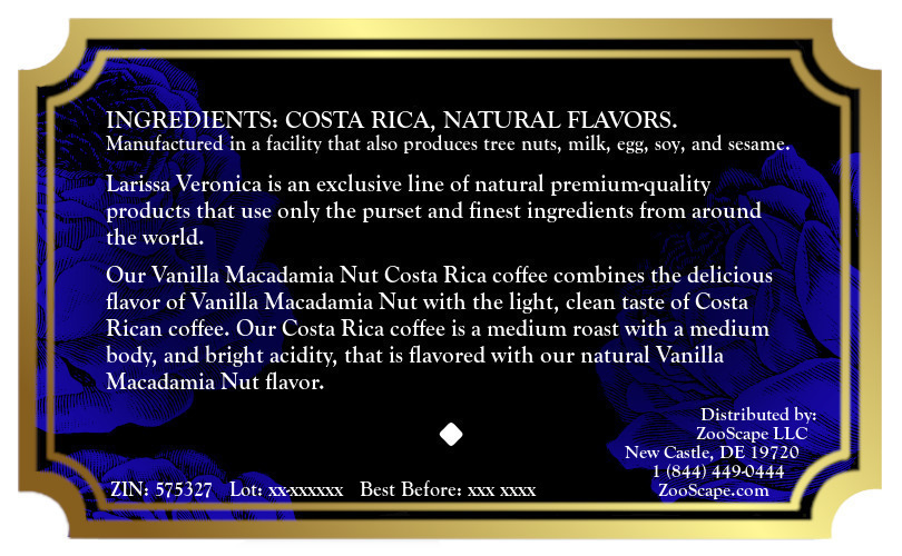Vanilla Macadamia Nut Costa Rica Coffee <BR>(Single Serve K-Cup Pods)