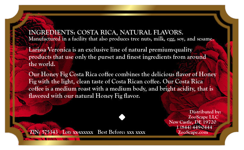 Honey Fig Costa Rica Coffee <BR>(Single Serve K-Cup Pods)