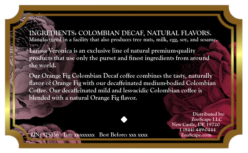 Orange Fig Colombian Decaf Coffee <BR>(Single Serve K-Cup Pods)